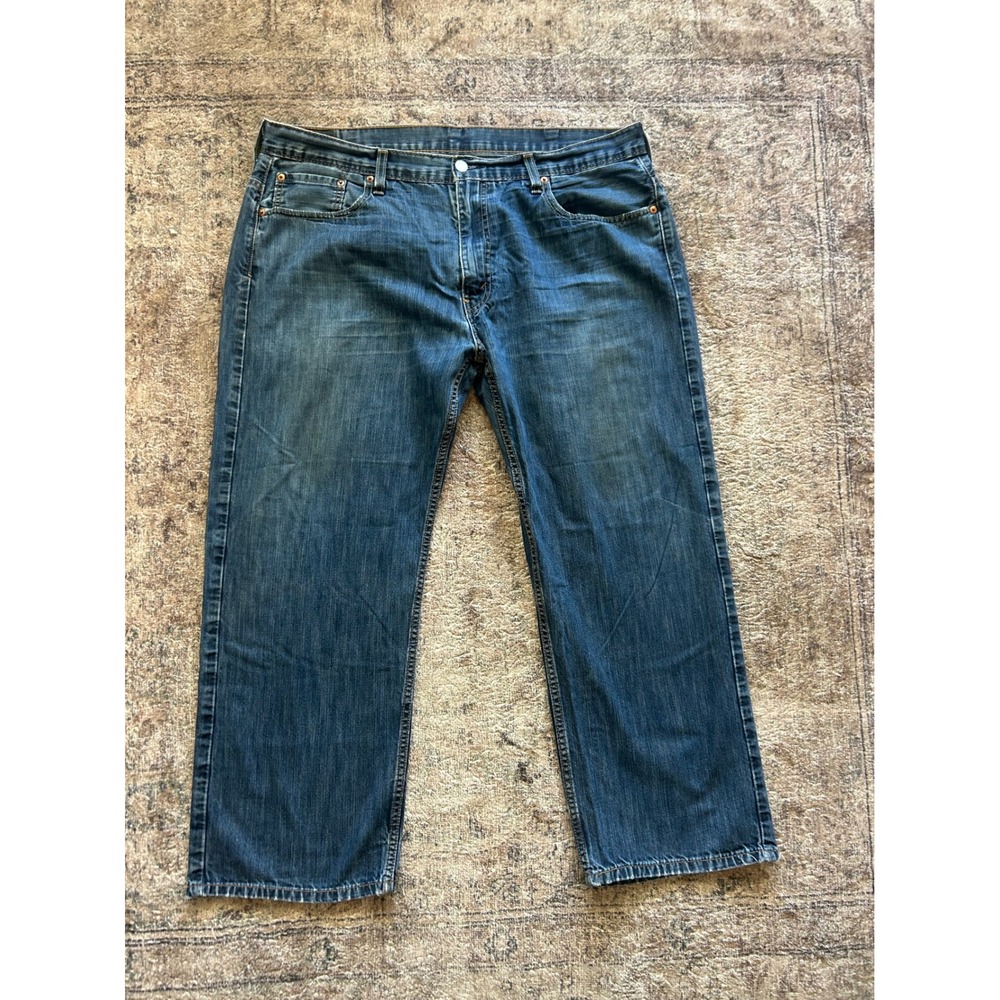 Levis 569 Loose Straight Jeans Mens 38x27 Blue Altered Inseam Denim